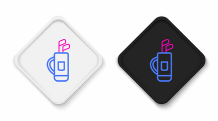 Line Golf bag with clubs icon isolated on white background. Colorful outline concept. Vector