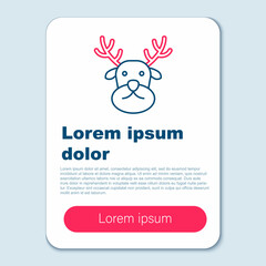 Line Reindeer icon isolated on grey background. Merry Christmas and Happy New Year. Colorful outline concept. Vector
