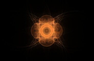 abstract fractal golden symmetric figure on black