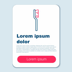 Fototapeta premium Line Toothbrush icon isolated on grey background. Colorful outline concept. Vector