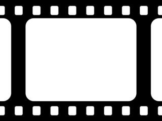 Camera roll. Old cinematic frame on white background.