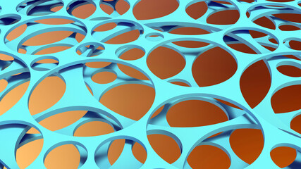 Obraz premium Blue planes with holes at different levels. Decorative wallpaper