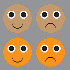illustration of a face Happy and Sad for Social Media