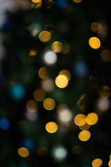 Obraz na płótnie Canvas Defocused Gold Lights bokeh. Gold Festive Christmas background