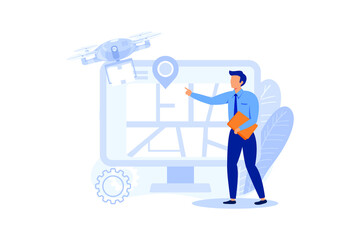 Autonomus delivery illustration exclusive design inspiration 