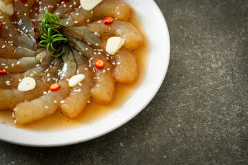 Korean Style Pickled Prawns or  Korean Soy Sauce Pickled Shrimp