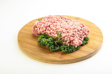 Raw pork minced meat for cooking