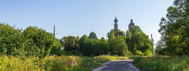 abandoned orthodox church landscape