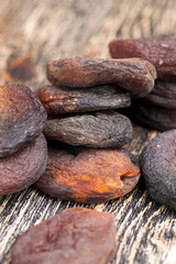 dark dried apricots of large size