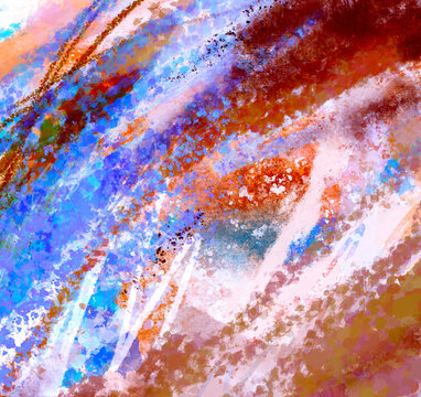 Abstract trendy multicolored grunge background Freehand drawn elements in scribble art style design