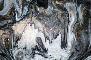 Luxury art in Eastern style. Golden swirl, artistic design. Painter uses vibrant paints to create these magic art, with addition golden glitters, lines. ART&GOLD.  Masterpiece of designing art. 