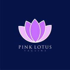 
Luxurious and elegant pink lotus illustration logo design