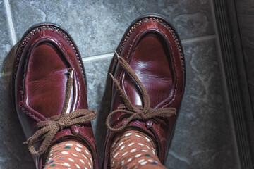 I took care of my precious leather shoes.