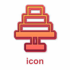 Gold Cake icon isolated on white background. Happy Birthday. Vector