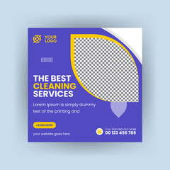 Best cleaning service square social media post and digital marketing web banner design