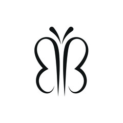 Initials BB Butterfly, Logo Design Inspiration - obrazy, fototapety, plakaty