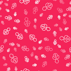 White line Business investor or capital providers icon isolated seamless pattern on red background. Vector