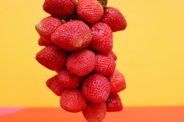 floating a bunch of strawberries