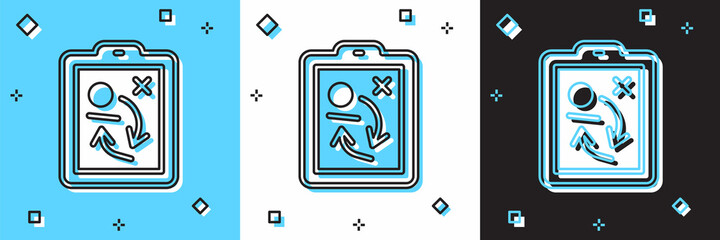 Set Planning strategy concept icon isolated on blue and white, black background. Hockey cup formation and tactic. Vector