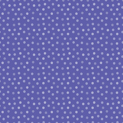 Color of the year 2022, very peri, vector seamless pattern background with dots.
