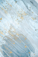 Natural luxury. Tiffany blue. Abstract ocean- ART. Style incorporates the swirls of marble or the ripples of agate. Very beautiful blue paint with the addition of gold powder.	
