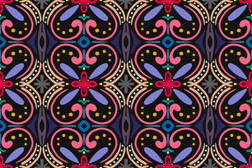 Vector seamless ethnic pattern. Tribal and geometric motifs. Vintage decorative ornament element texture print for textile, fabric, paper, tile,  wallpaper background or web design illustration.