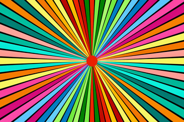 カラフルな集中線