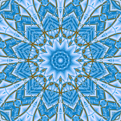 Abstract polygonal blue white fractal pattern 