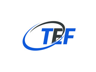TEF letter creative modern elegant swoosh logo design
