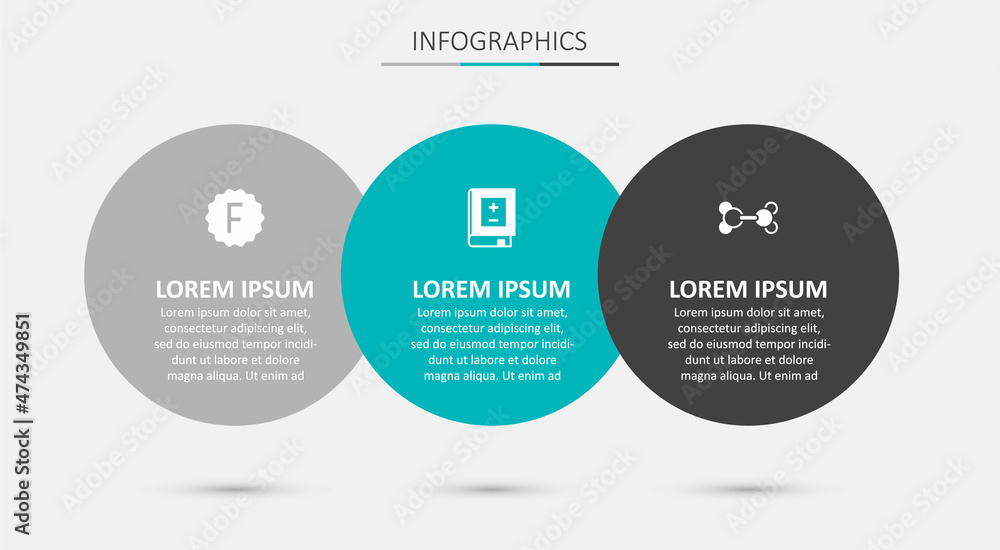 Poster set book with mathematics, exam paper incorrect answers and molecule. business infographic template.