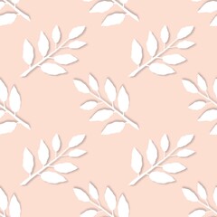 Seamless pattern with leaves for fabrics and textiles