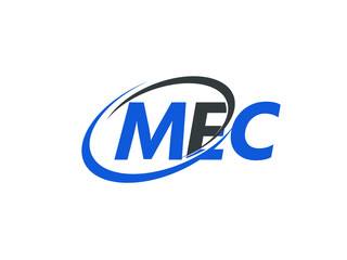 MEC letter creative modern elegant swoosh logo design