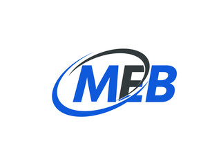 MEB letter creative modern elegant swoosh logo design
