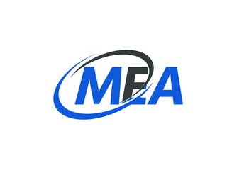 MEA letter creative modern elegant swoosh logo design