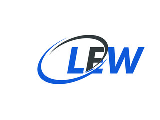 LEW letter creative modern elegant swoosh logo design © Rubel