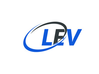 LEV letter creative modern elegant swoosh logo design