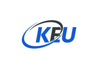 KEU letter creative modern elegant swoosh logo design