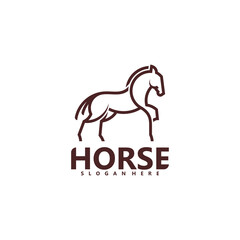 Modern horse line art logo design