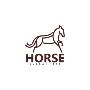Modern horse line art logo design