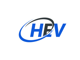 HEV letter creative modern elegant swoosh logo design