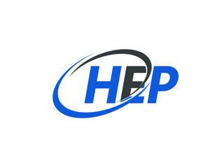 HEP letter creative modern elegant swoosh logo design