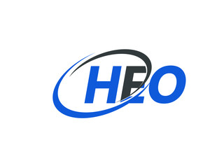 HEO letter creative modern elegant swoosh logo design