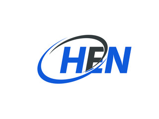 HEN letter creative modern elegant swoosh logo design