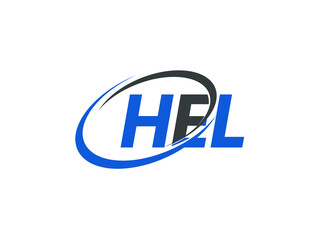 HEL letter creative modern elegant swoosh logo design