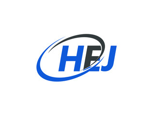 HEJ letter creative modern elegant swoosh logo design