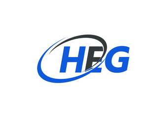 HEG letter creative modern elegant swoosh logo design