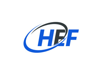 HEF letter creative modern elegant swoosh logo design