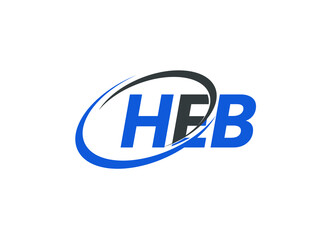 HEB letter creative modern elegant swoosh logo design