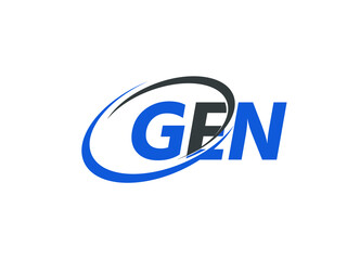 GEN letter creative modern elegant swoosh logo design