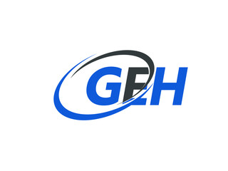 GEH letter creative modern elegant swoosh logo design